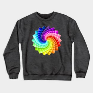 Colorful Vortex Mandala with 3D Effect Crewneck Sweatshirt